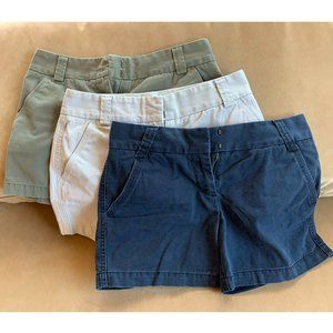 LOT OF 3 J Crew Broken In Chino Classic Twill Shorts City Fit Size 2